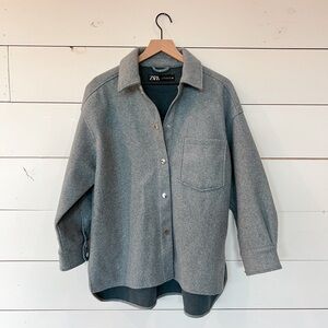 Zara Blue-Gray Shacket size Medium